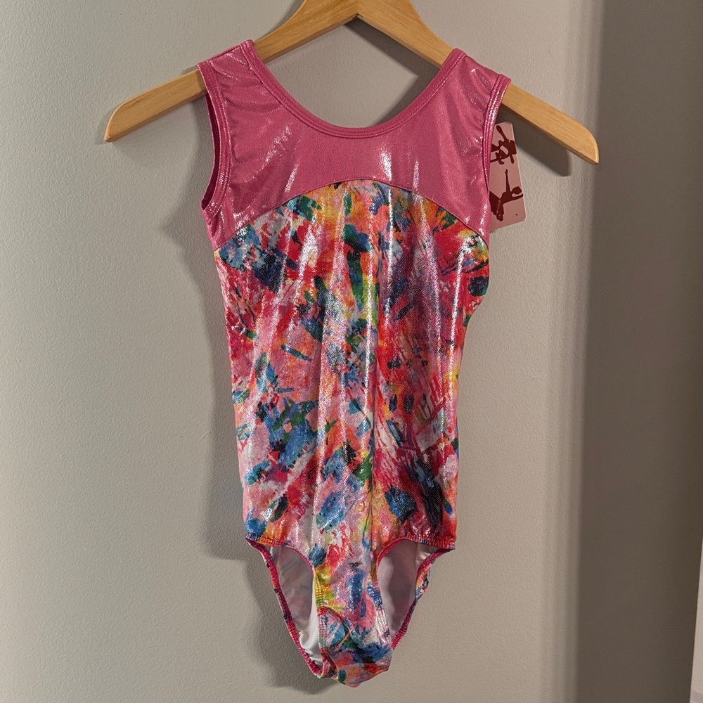 Colorful Girls Pink and Multicolor Leotard
